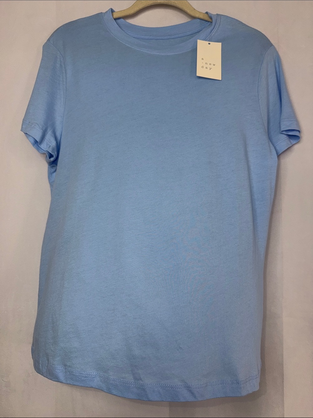 Classic Crew Neck Women's Short Sleeve A NEW DAY Light Blue T-shirt
